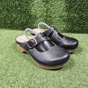 Dansko Britney Mary Jane Black Leather Comfort Mule Shoes Womens‎ EU 36 US 6